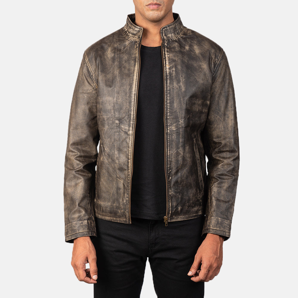 Alex Bikerjacka i Läder för Herr – alternate product view 1