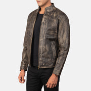 Alex Bikerjacka i Läder för Herr – alternate product view 2
