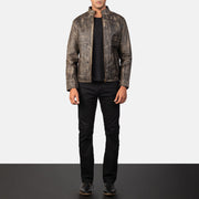 Alex Bikerjacka i Läder för Herr – alternate product view 3