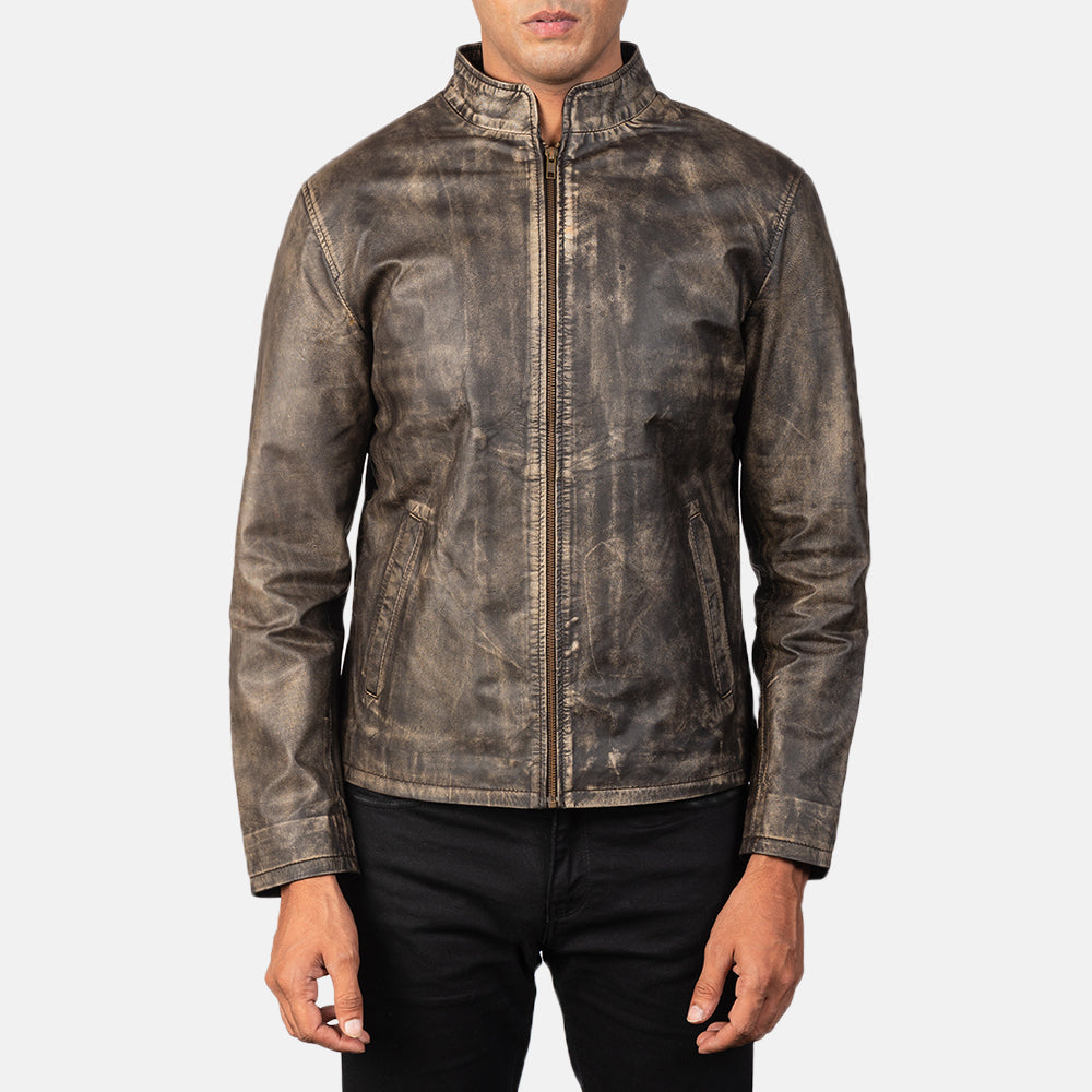 Alex Bikerjacka i Läder för Herr – alternate product view 4