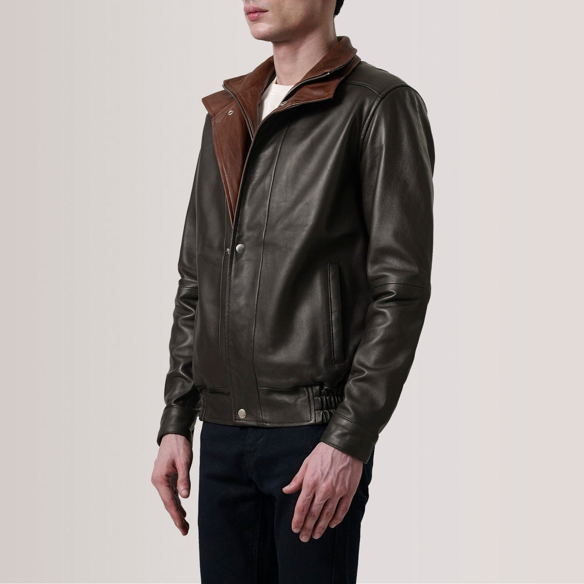 Alfred Bomberjacka i Läder för Herr – alternate product view 3