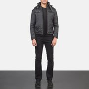 
Alps Quilted Black Windbreaker Jacket - Sidoprofil som visar ärmskärning