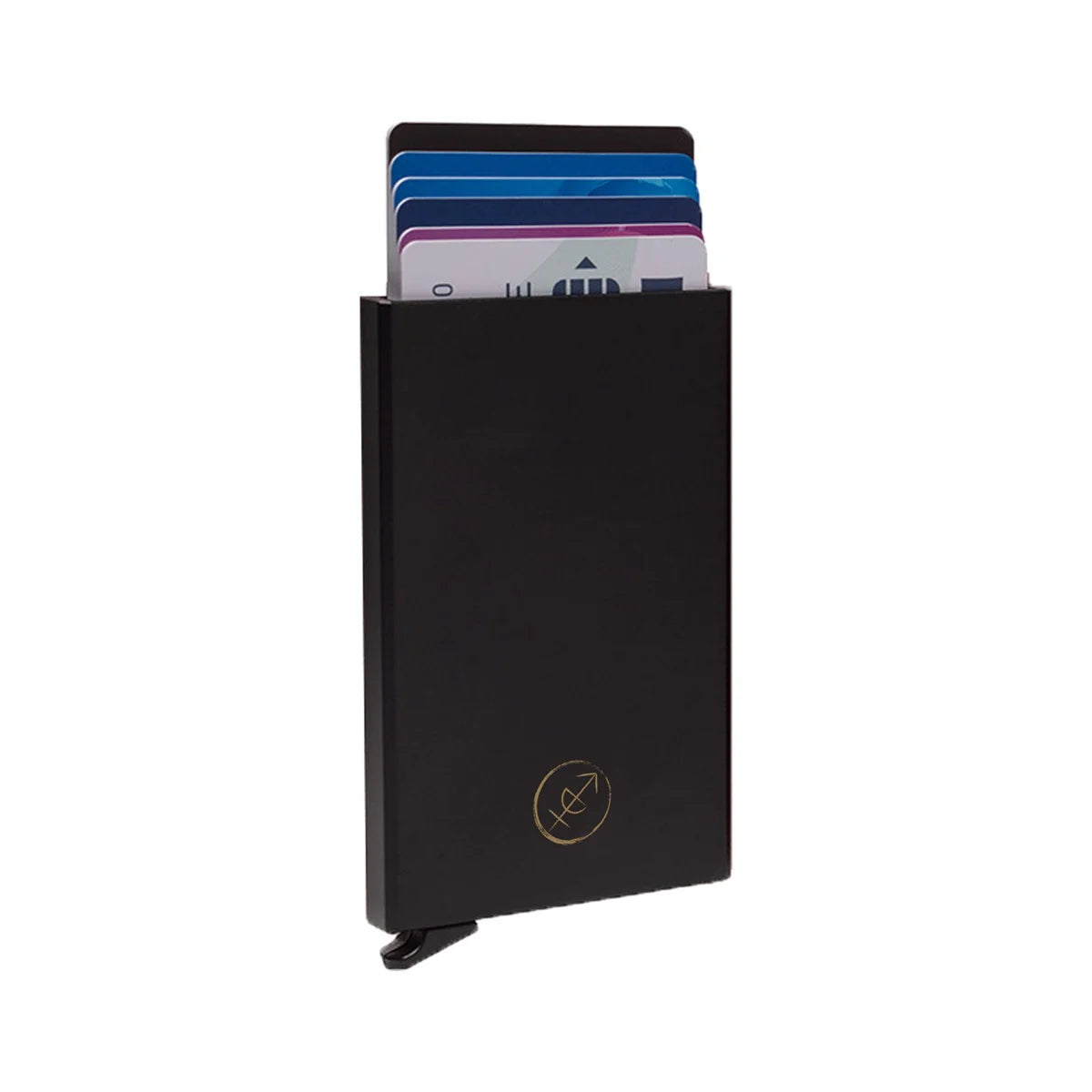 Aluminium Card Holder för Dam in Classic 100% Full-Grain Leather - Full Exterior Front Profile View | Buy Online