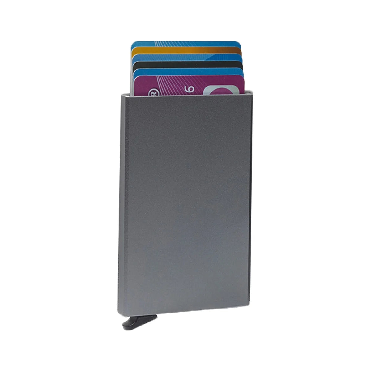 Aluminium Card Holder för Dam - Structured Side Profile Showing Gusset Depth &amp; Expansion Capacity