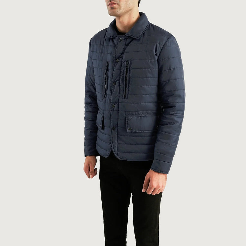 Bo Quilt Windbreaker Läderjacka för Herr