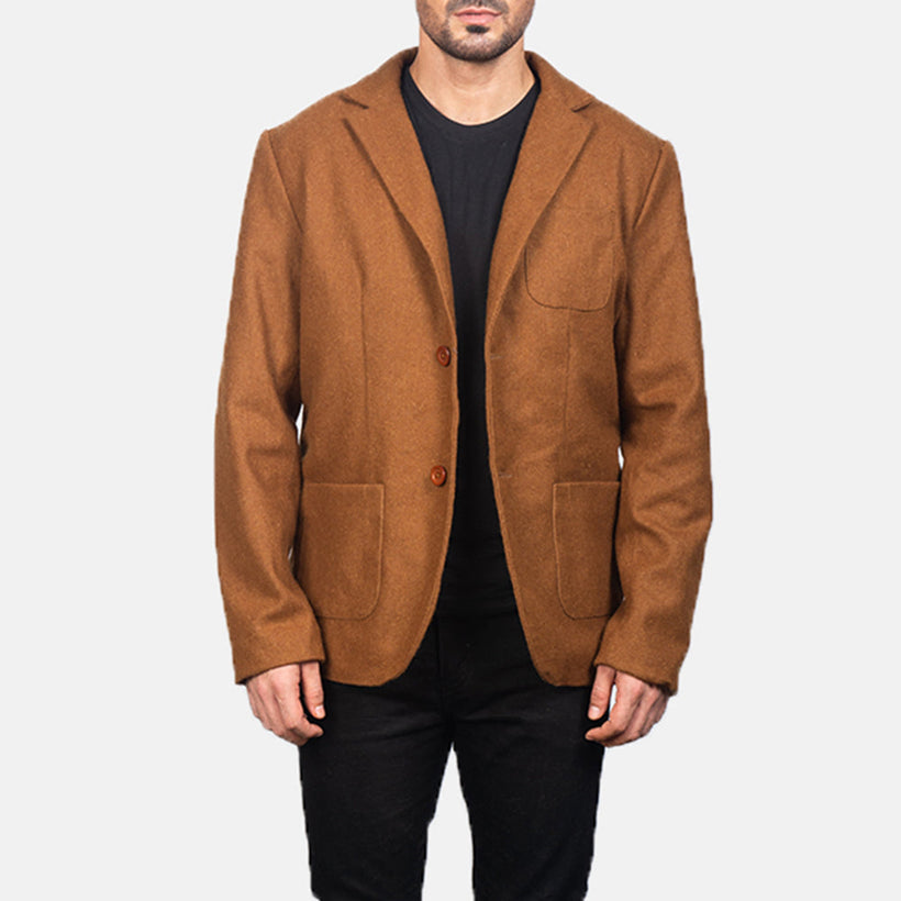 Borges Khaki Wool Blazer för Herr