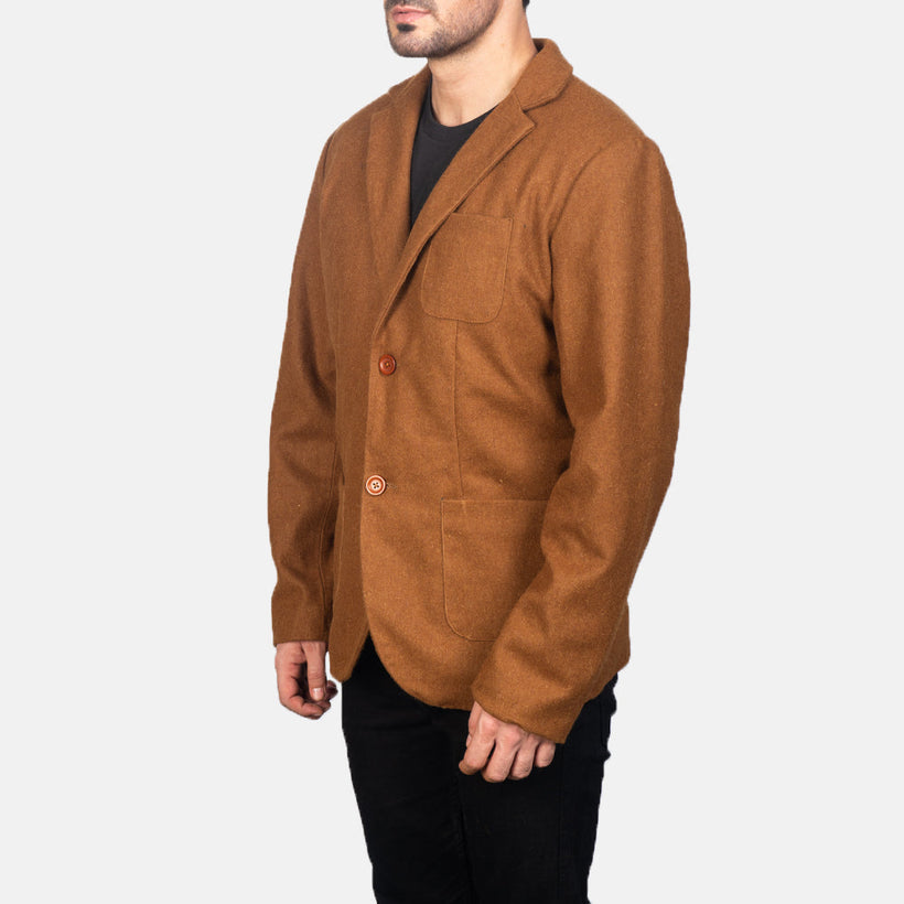 Borges Khaki Wool Blazer för Herr