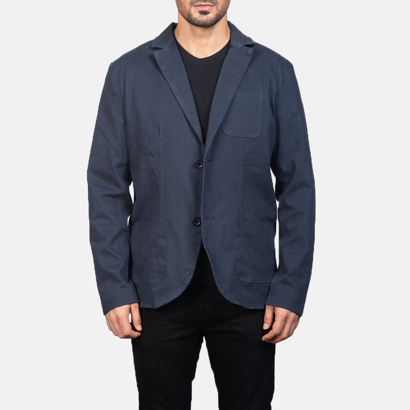 Borges Navy Blue Blazer för Herr