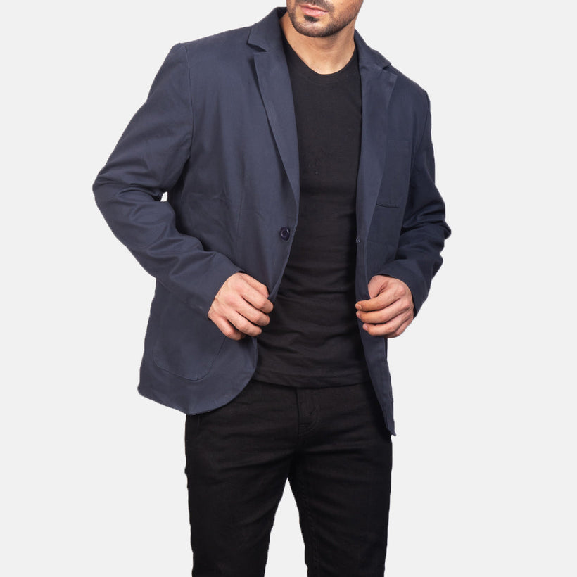 Borges Navy Blue Blazer för Herr