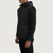 
Black Full-Grain leather Vest - Bakifrån med perfekt axelpassform och ren fåll
