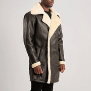
Charles Läderrock Brun Shearling Läderrock för Herr - Natural Daylight Drape