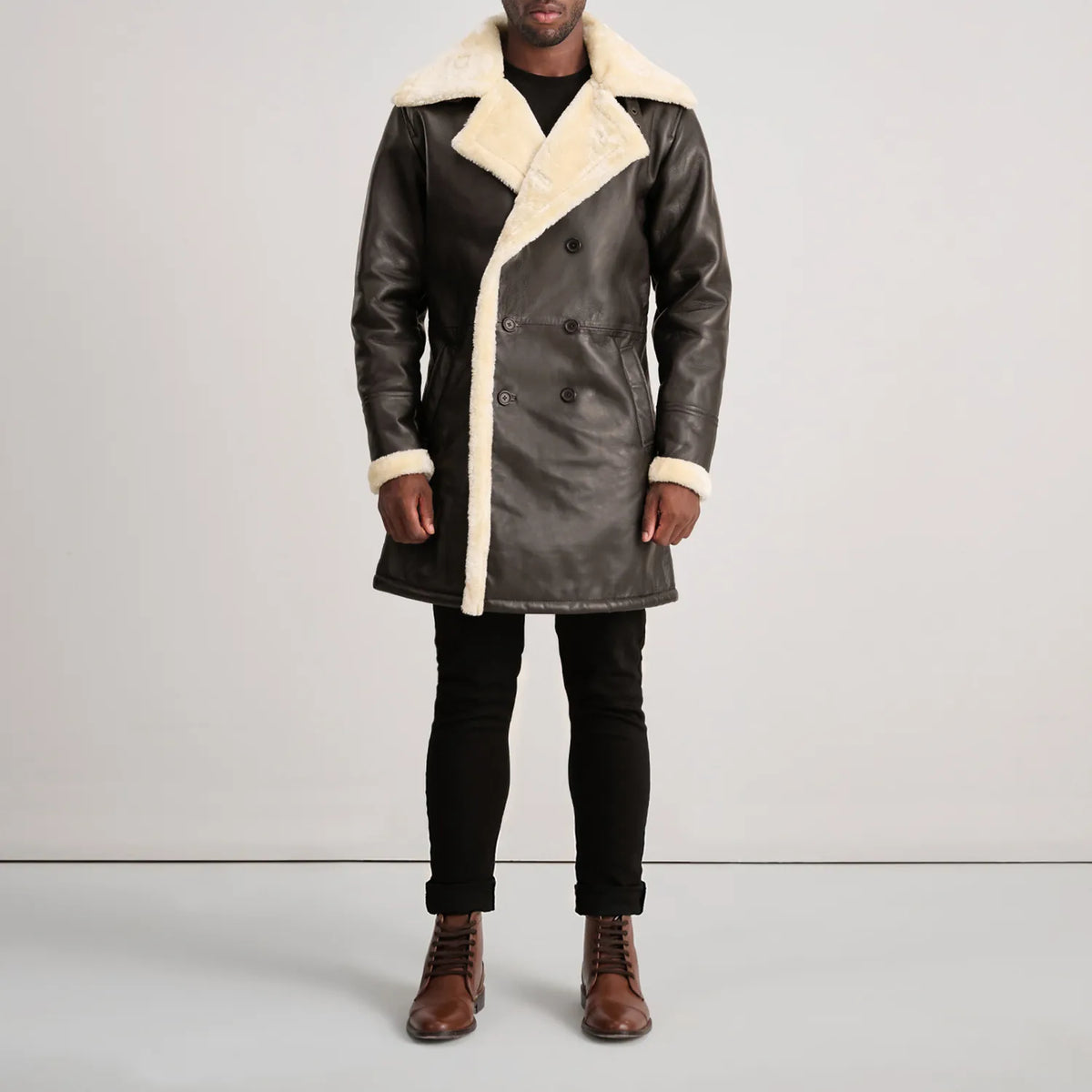 
Charles Läderrock Brun Shearling Läderrock för Herr – alternate product view 3