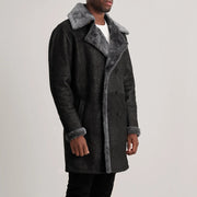 
Charles Läderrock Brun Shearling Läderrock för Herr - Bakifrån med perfekt axelpassform och ren fåll