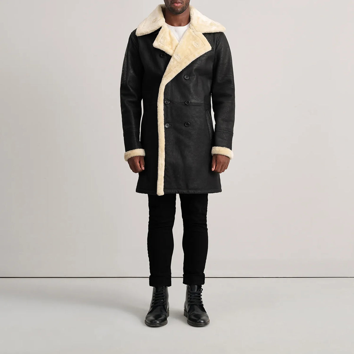 
Charles Läderrock Brun Shearling Läderrock för Herr – alternate product view 3