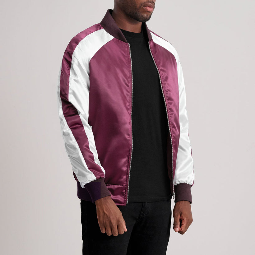 Clarke Maroon Varsity Läderjacka för Herr