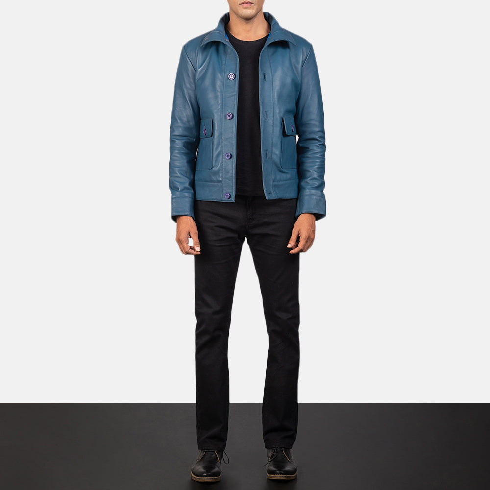 Columbus Bomberjacka i Läder för Herr – alternate product view 3
