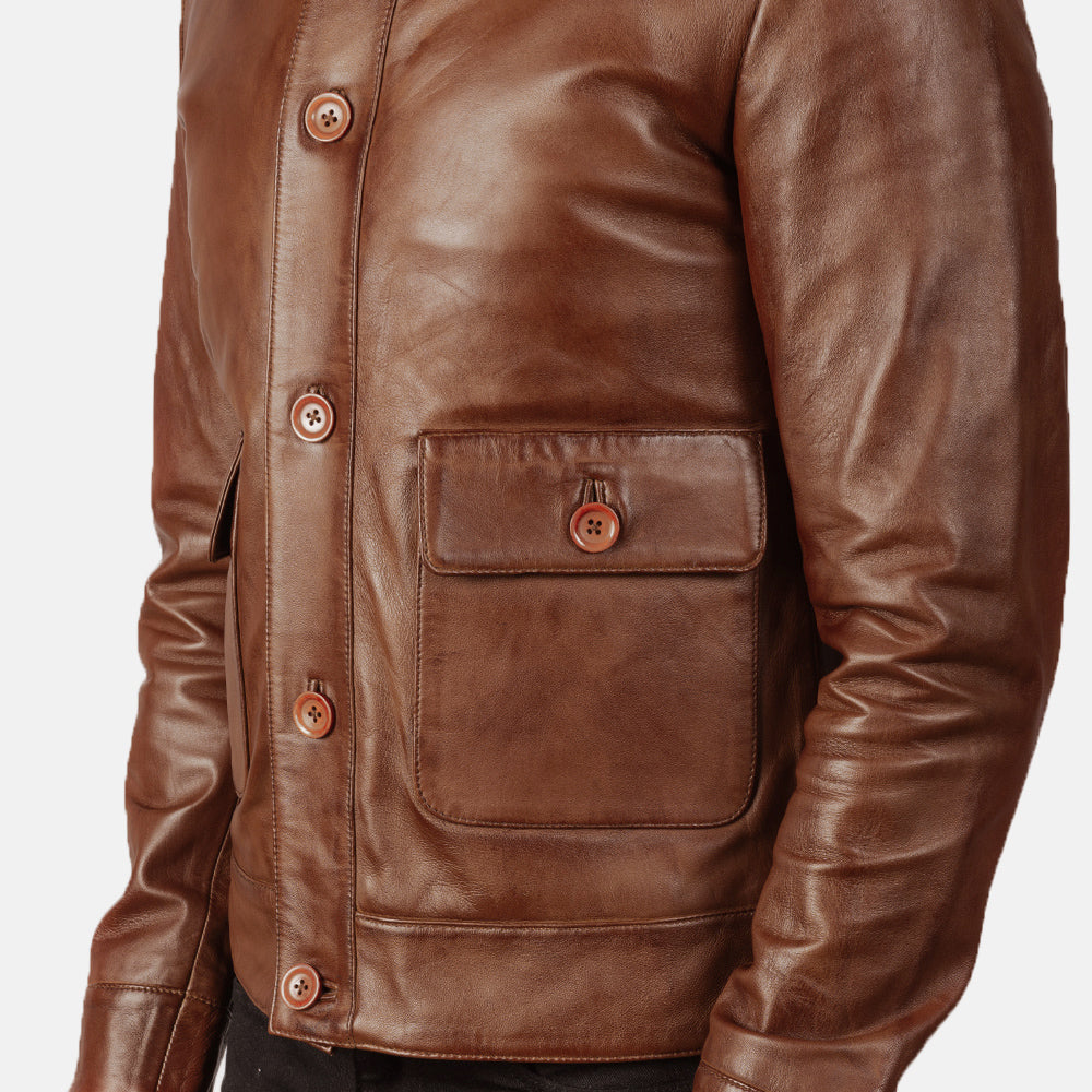 Columbus Bomberjacka i Läder för Herr – alternate product view 6
