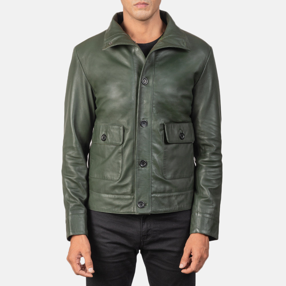 Columbus Bomberjacka i Läder för Herr – alternate product view 1