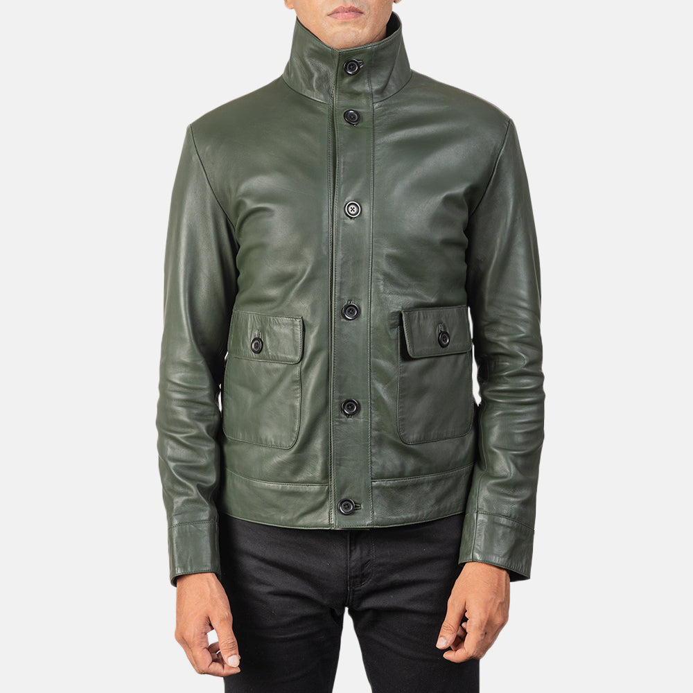 Columbus Bomberjacka i Läder för Herr – alternate product view 4