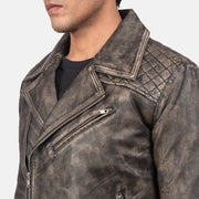 Danny Quilted Bikerjacka i Läder för Herr – alternate product view 5