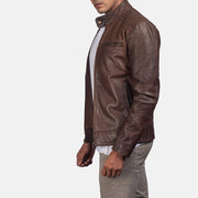 Dean Svart Bikerjacka i Läder för Herr – alternate product view 4