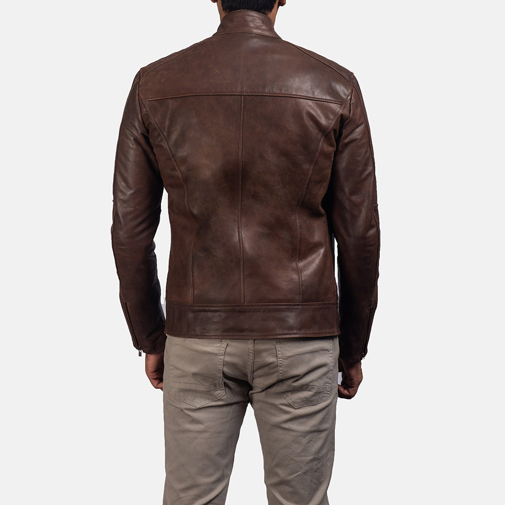 Dean Svart Bikerjacka i Läder för Herr – alternate product view 5