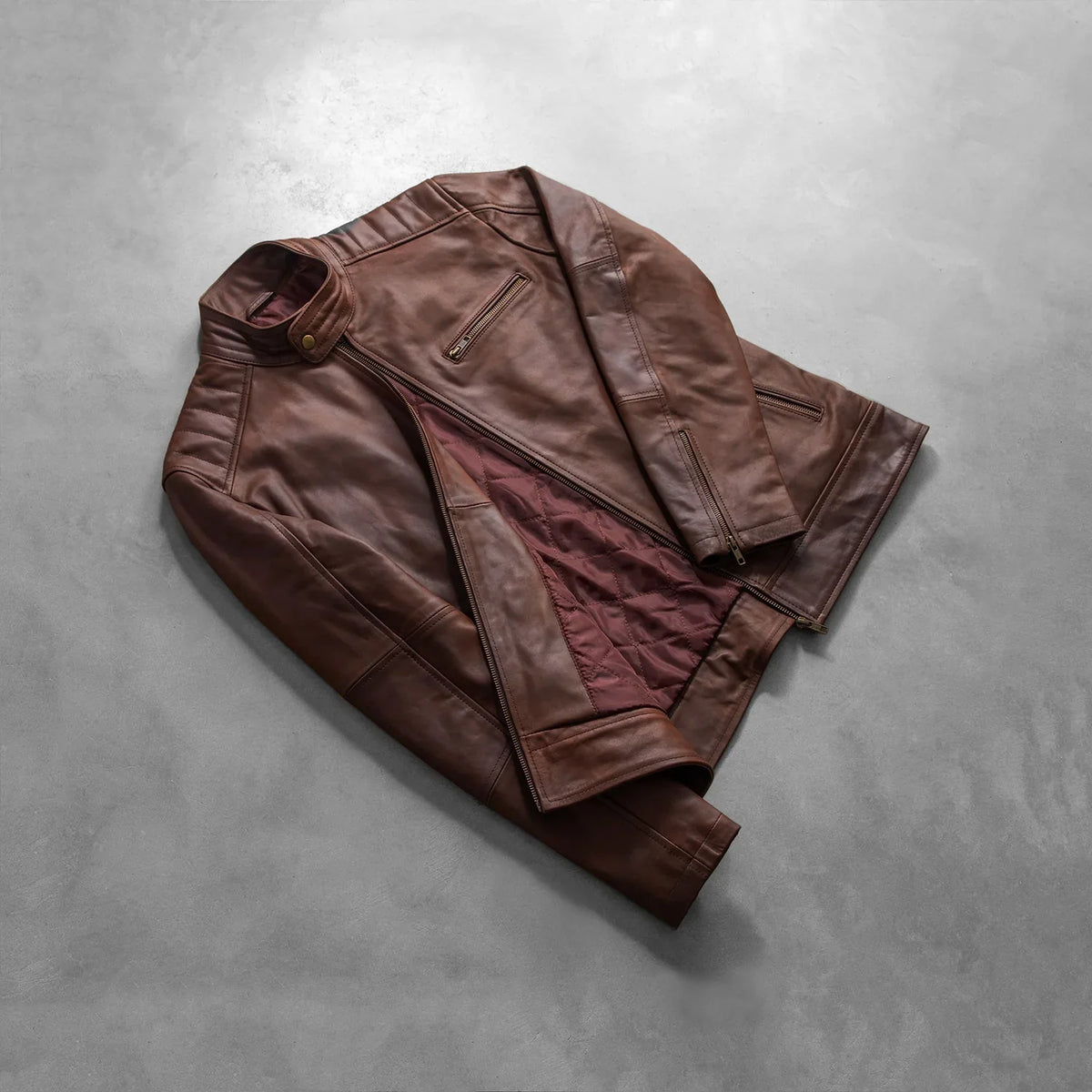 Dean Svart Bikerjacka i Läder för Herr – alternate product view 8