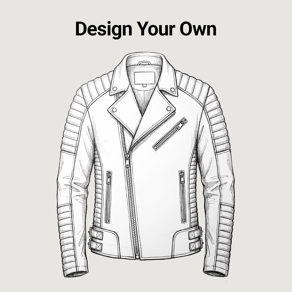 
Design Your Custom Leather Jacket | Free Shipping & Alteration in Classic Full-Grain Leather - Framifrån med skräddarsydd silhuett | Handla online