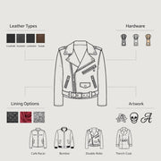 
Classic Full-Grain Leather Bomber Jacket - Bakifrån med perfekt axelpassform och ren fåll