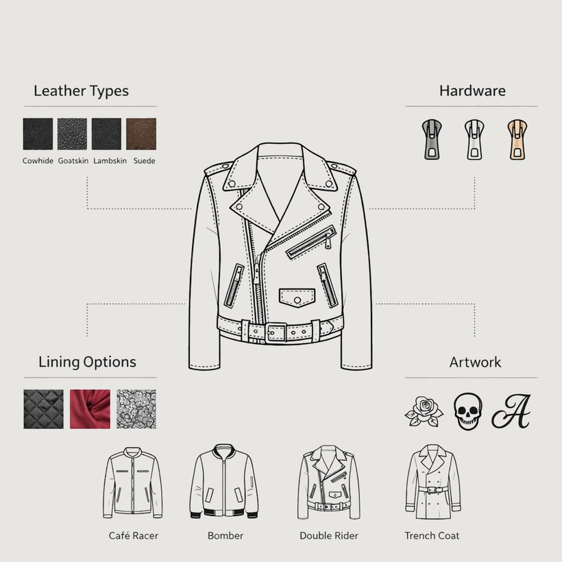 Design Your Own Läderjacka för Dam