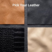 
Närbildsdetalj of Classic Collar & Heavy-Duty Zipper Hardware on Design Your Custom Leather Jacket | Free Shipping & Alteration