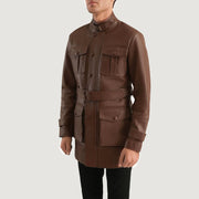 
Brown Cowhide leather Jacket - Bakifrån med perfekt axelpassform och ren fåll
