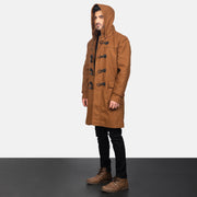 
Khaki Synthetic Wool Trench Coat - Bakifrån med perfekt axelpassform och ren fåll