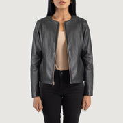 Elixir Collarless Läderjacka för Dam – alternate product view 1