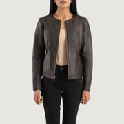 Elixir Collarless Läderjacka för Dam – alternate product view 1
