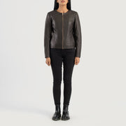 Elixir Collarless Läderjacka för Dam – alternate product view 3