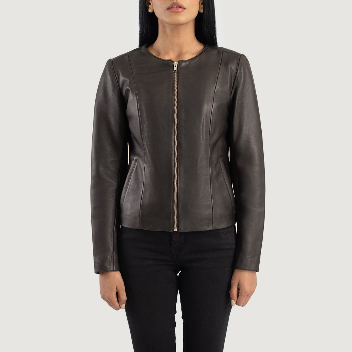 Elixir Collarless Läderjacka för Dam – alternate product view 4