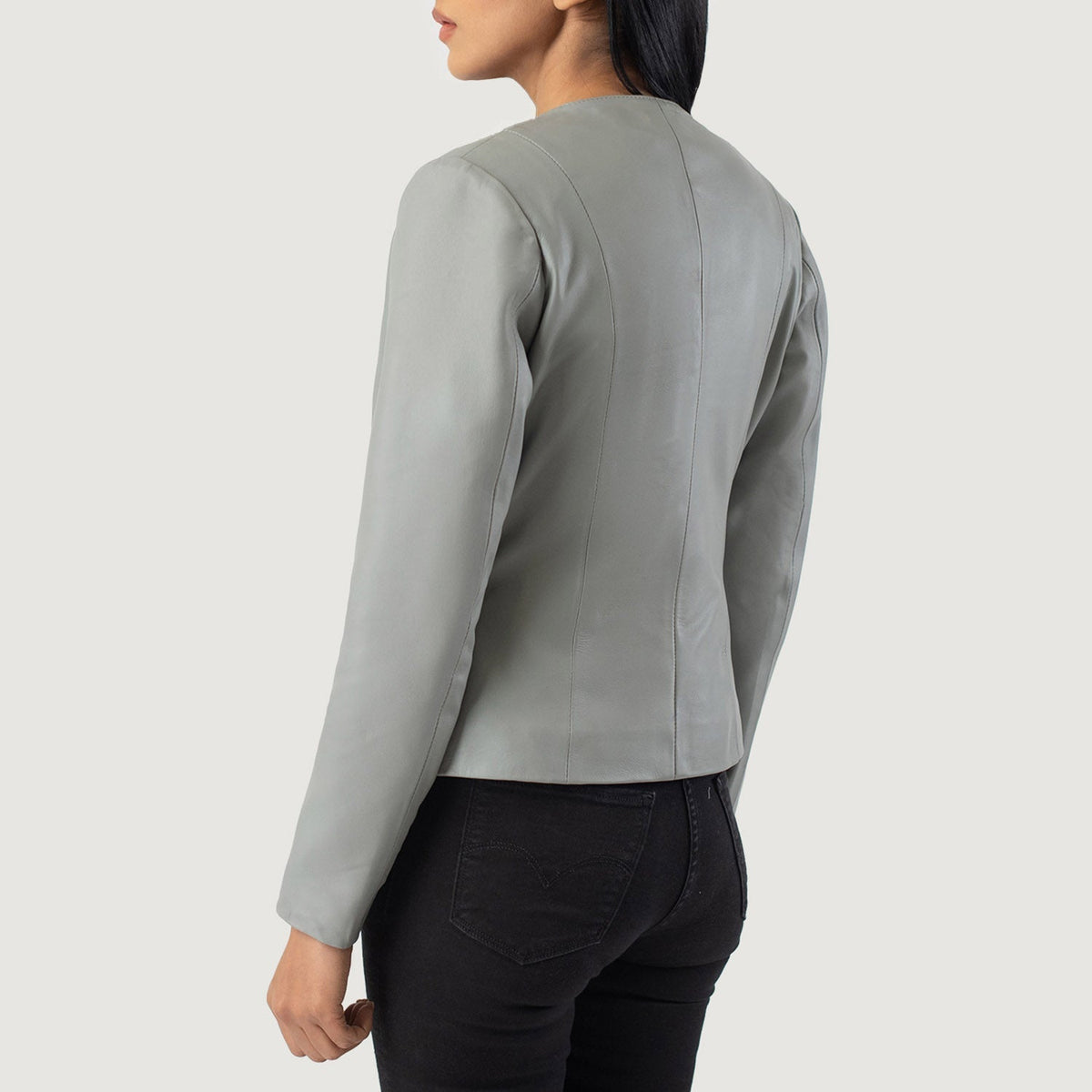 Elixir Collarless Läderjacka för Dam – alternate product view 3
