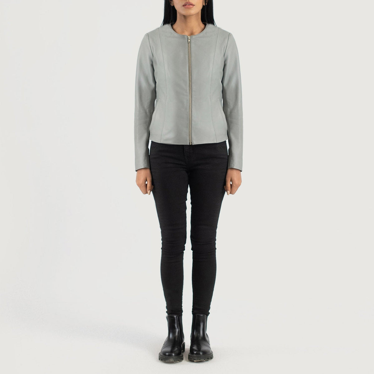 Elixir Collarless Läderjacka för Dam – alternate product view 4