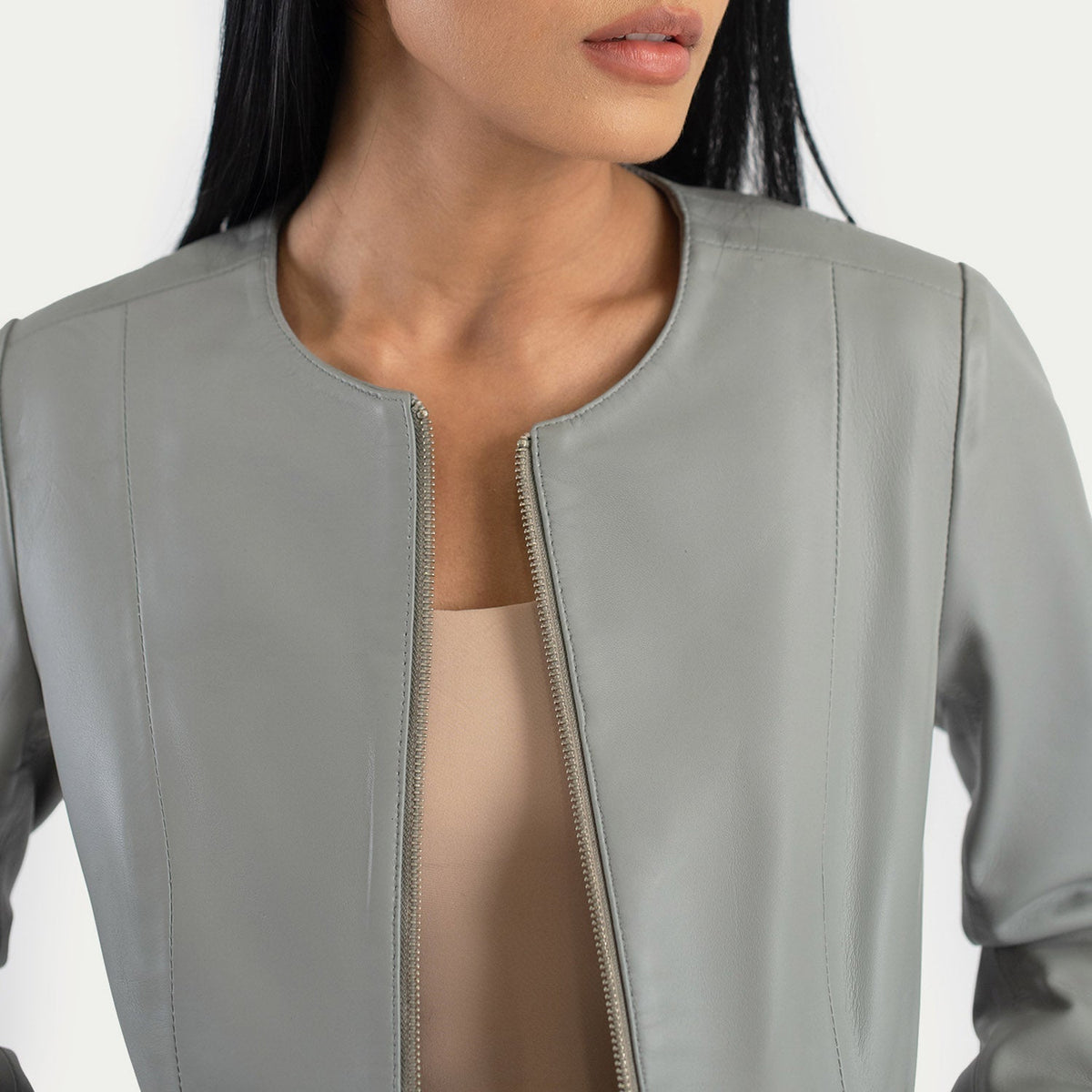 Elixir Collarless Läderjacka för Dam – alternate product view 5