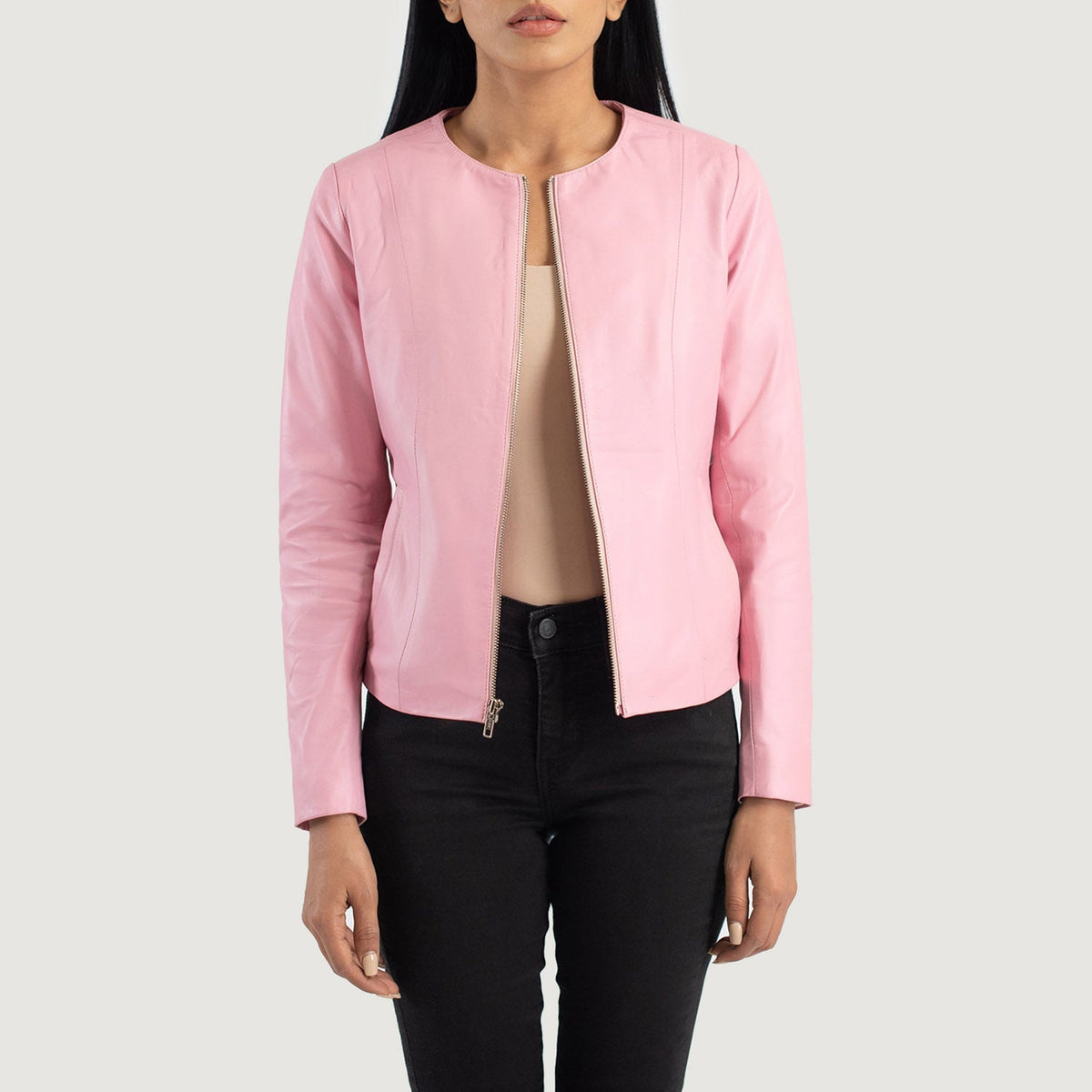 Elixir Collarless Läderjacka för Dam – alternate product view 1