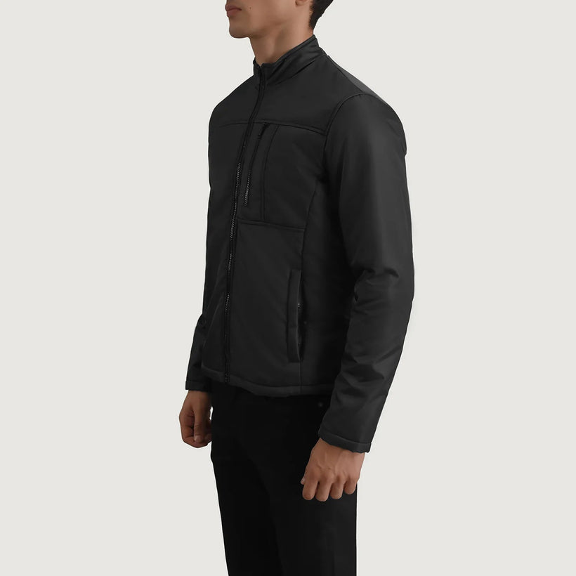 Elliot Svart Lightweight Läderjacka för Herr