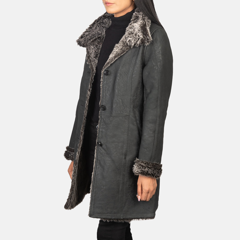 Erica Shearling Coat för Dam – alternate product view 2