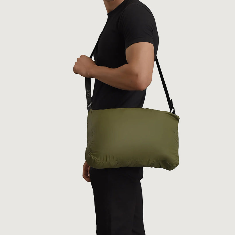 Erico Green Hooded Puffer Läderjacka för Herr
