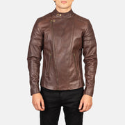 Faisor Mocha Bikerjacka i Läder för Herr – alternate product view 5