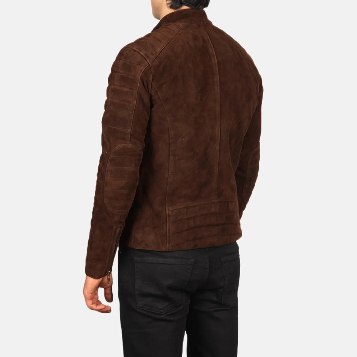 Faisor Mocha Bikerjacka i Läder för Herr – alternate product view 5