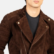 Faisor Mocha Bikerjacka i Läder för Herr – alternate product view 6