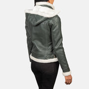 Fiona Hooded Shearling Läderjacka för Dam – alternate product view 5