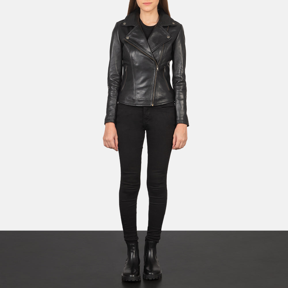 Flashback Bikerjacka i Läder för Dam – alternate product view 3