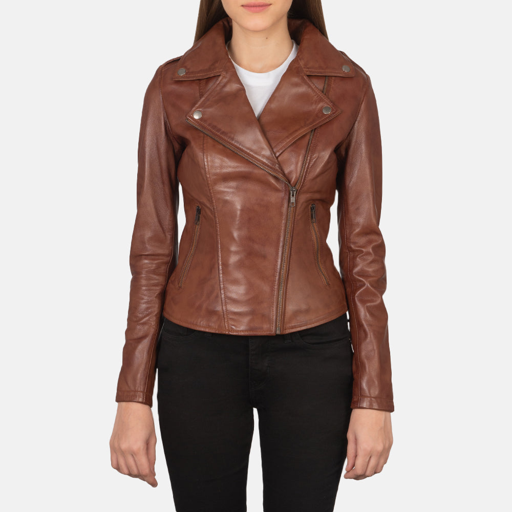 Flashback Bikerjacka i Läder för Dam – alternate product view 1